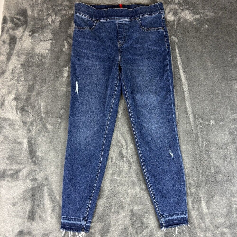 Spanx Skinny Jeans Hi-rise Pull On Dark Wash Women’s Size Large